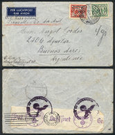 Airmail Cover Sent From Amsterdam To Argentina On 13/JA/1941 Franked With 87½c., And Nazi Censorship On... - Briefe U. Dokumente