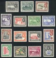 Sc.253/267, 1954 Animals, Fish, Flora, Ships, Maps Etc., Complete Set Of 15 Values, Very Fine Quality, Catalog... - Brits-Guiana (...-1966)