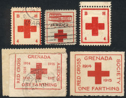 6 Red Cross Cinderellas, VF Quality! - Grenade (1974-...)