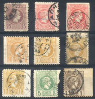 VARIETIES: Lot Of 9 Stamps With Very Interesting Perforation Varieties (one With Nice Printing Spot), VF Quality,... - Other & Unclassified
