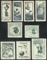 COLMAN´S: 9 Old Cinderellas With Very Nice Motifs, All With Printer Imprint: "LEMERCIER´S STAMP", Mint... - Sonstige & Ohne Zuordnung