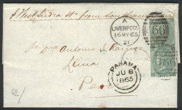 Entire Letter Sent From Liverpool To Lima On 16/MAY/1865 Franked With Pair Sc.48 And Duplex Cancel "466", With... - Other & Unclassified