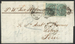 Entire Letter Sent From Liverpool To Lima On 16/DE/1864 Franked With Pair Sc.42 (one With Corner Defect) And Duplex... - Autres & Non Classés