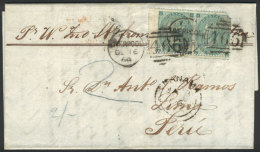 Entire Letter Sent From Liverpool To Lima On 16/DE/1864 Franked With Pair Sc.42 (one With Corner Defect) And Duplex... - Sonstige & Ohne Zuordnung