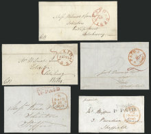 5 Fronts Of Folded Covers Used Between 1830 And 1847 With Interesting Postal Marks, Very Fine Quality! - Other & Unclassified