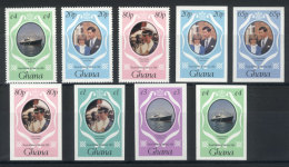 Yv.708/10, 1981 Lady Diana, Perforated And IMPERFORATE Set. Also Yv.711/3 IMPERFORATE, Excellent Quality! - Ghana (1957-...)