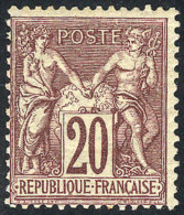 Yvert 67, 1876/8 20c. Lilac-chestnut Type I, Mint With Full Original Gum, VF Quality, Catalog Value Euros 825. - Other & Unclassified
