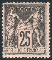 Yv.97, 1884/90 Peace And Commerce 25c. Black On Rose Type II, Absolutely Fresh, With Intact Full Original Gum As... - Autres & Non Classés