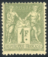 Yv.82, 1876/8 Peace And Commerce 1Fr. Light Olive Type II, Absolutely Fresh, With Intact Full Original Gum As When... - Other & Unclassified