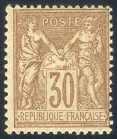 Yv.80, 1876/8 Peace And Commerce 30c. Type II, Absolutely Fresh, With Intact Full Original Gum, As When It Was... - Autres & Non Classés