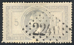 Yv.33a, 1867 Napoleon 5Fr. Bluish Gray, With Minor Defects As Usual, VF Appeal, Catalog Value Euros 1,100. - Autres & Non Classés