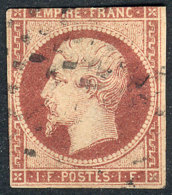 Yv.18, 1852 Napoleon III 1Fr. Carmine, Example With Little Defects But Very Collectable, Good Opportunity, Catalog... - Sonstige & Ohne Zuordnung