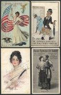 10 Old Postcards: Patriotic, Advertising, Comic, Artistic Etc., Very Interesting Group. - Andere & Zonder Classificatie