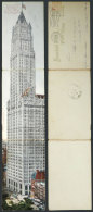 NEW YORK: TRIPLE Postcard With View Of The Woolworth Building, Sent To Argentina On 13/JUL/1915, Very Nice! - Other & Unclassified