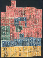 31 Blocks Of 4 Or Larger Of Old Used Stamps, VF General Quality, Very Interesting Lot For The Specialist! - Andere & Zonder Classificatie