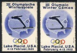 2 Cinderellas Of 1932: Lake Placid Olympic Winter Games, VF Quality! - Otros & Sin Clasificación