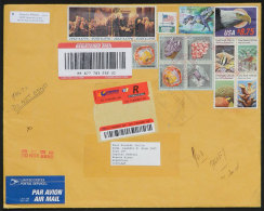 Registered Airmail Cover Sent To Argentina On 14/OC/2001 With Very Nice Postage That Includes A High Value Of $8.75 - Poststempel