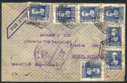 Airmail Cover Sent From Madrid To Argentina On 1/JUL/1939 With Handsome Postage Of 7P., The Back Flap Missing... - Andere & Zonder Classificatie