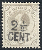 Yvert 25, 1896 2½c. On 30c. Gray, Issued Without Gum, VF Quality, Catalog Value Euros 200. - Curaçao, Antilles Neérlandaises, Aruba