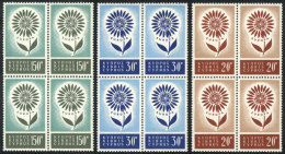 Yvert 232/234, 1964 Topic Europa, MNH Blocks Of 4, Excellent Quality, Catalog Value Euros 240. - Autres & Non Classés