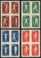 Sc.141/144, 1952 Gymnastics, The First 4 Blocks Of 4 Of The Set, Mint Never Hinged, Very Fine Quality! - Andere & Zonder Classificatie