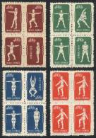 Sc.141/144, 1952 Gymnastics, The First 4 Blocks Of 4 Of The Set, Mint Never Hinged, Very Fine Quality! - Autres & Non Classés