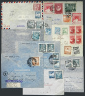 69 Covers Sent (most) By Airmail To Cities In Argentina With Very Nice Postages, Including Several Registered... - Chile