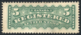 Sc.F2, 1875/88 5c. Green, Mint With Gum, On Back It Has A Very Small Thin (almost Without Importance), Very Good... - Registration & Officially Sealed