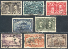 Sc.96/103, 1908 Quebec 3rd Centenary, Compl. Used Set Of 8 Values, ALL WITH MINOR DEFECTS, The 15c. With Important... - Sonstige & Ohne Zuordnung