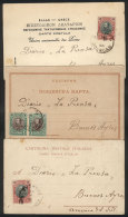 3 PCs Sent In 1906 From BOURCAS To Argentina Franked With 10s. (Sc.60 In Pair Or Sc.73), Fine To VF Quality, RARE... - Autres & Non Classés