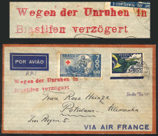 Cover Sent From Santos To Germany On 25/NO/1935, With Very Interesting Red Mark Applied In Germany: "Wegen Der... - Otros & Sin Clasificación