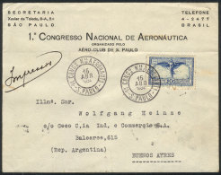 Cover With Printed Matter Franked By RHM.C-65 ALONE, Sent From Sao Paulo To Argentina On 15/AP/1934 (first Day Of... - Otros & Sin Clasificación