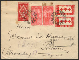 Registered Cover Sent From Sao Paulo To Germany On 27/MAR/1934 With Interesting Commemorative Postage Of 1,800Rs.,... - Andere & Zonder Classificatie