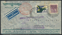 ZEPPELIN: Cover Sent From Sao Paulo To Germany On 24/SE/1933, With Special Violet Handstamp And Transit Backstamp... - Sonstige & Ohne Zuordnung