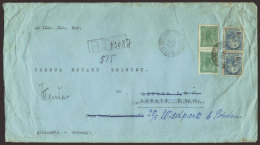 Large Cover Sent From Curitiba To Germany On 24/AP/1920 With Interesting Postage Of 2,100Rs., VF Quality - Otros & Sin Clasificación