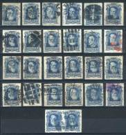 Sc.70, 1878/9 50R. Blue, 26 Used Examples, Very Fine Lot With A Wide Range Of CANCELS (most Of Them Different), VF... - Autres & Non Classés