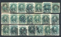 Sc.58, 1866 100R. Green, 21 Used Examples, All With DIFFERENT CANCELS, Some Very Scarce! VF Quality - Sonstige & Ohne Zuordnung