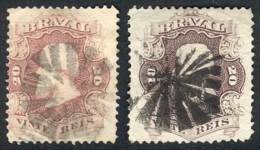 Sc.54 + 54a, 1866 20R. In Red Lilac And Violet, Both Used And Of Very Fine Quality, Catalog Value US$33.50 - Autres & Non Classés