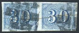 Sc.38, 1854 30R. Blue, Beautiful Horizontal PAIR, Very Fine Quality! - Other & Unclassified