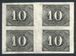 Sc.21, 1850 10R. Black, Beautiful Unused BLOCK OF 4, Excellent Quality! - Autres & Non Classés