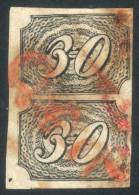 Sc.8, 1844/5 30R. Black, Vertical Pair Of Excellent Quality! - Other & Unclassified