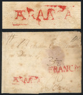 Entire Letter (with Evident Signs Of Having Been Heavily Stained And Cleaned) Sent To Potosi, With The Rare Marks... - Bolivie