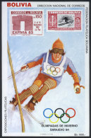 Souvenir Sheet Michel 136, 1983 Sarajevo Olympic Games, Ski, Sports, VF Quality! - Bolivië