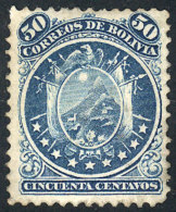 Sc.12, 1868/9 50c. Coat Of Arms With 9 Stars, Mint Without Gum, VF, Catalog Value US$70 - Bolivia