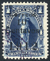 Yvert 92a, 1912 10c. On 1c. Blue, With BLACK SURCHARGE, Canceled To Order, VF Quality, Rare, Catalog Value Euros... - Bolivië