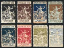 8 Cinderellas Of The 1897 Brussels Exposition, Mixed Quality (from Very Fine To Copies With Defects), Rare! - Other & Unclassified