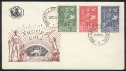 Yvert 927/929, 1953 European Youth, Cmpl. Set Of 3 Values On A FDC Cover, Excellent Quality! - Other & Unclassified