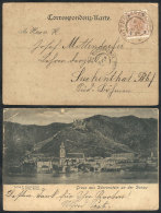 Postcard (general View Of Dürrenstein An Der Donau) Franked With 2kr. And Sent From MITTEL-ARNDORF To... - Sonstige & Ohne Zuordnung