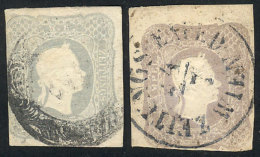 Sc.P7 + P7a, 1861 1K. Gray And 1K. Lilac-gray, Used, 3 Margins, Fine Quality, Catalog Value US$415, Low Start! - Journaux