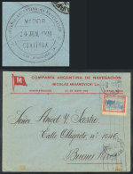 Cover With Corner Card Of Compañía Argentina De Navegación, Franked With 5c. (with Cancel Of... - Other & Unclassified